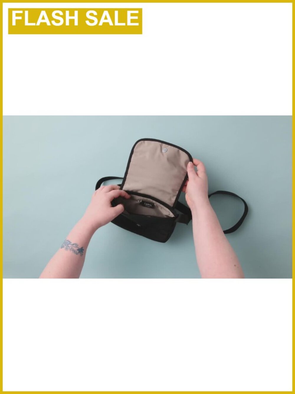 Mini Crossbody Bag Water Resistant Nylon Adjustable Strap - Picture 6 of 6